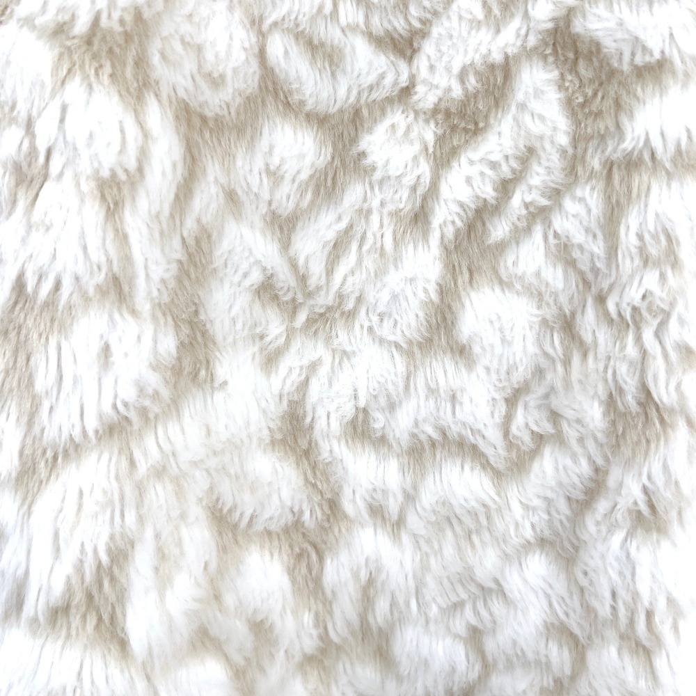 Allison Brittney Women's Faux Fur Sweater Vest Front Zip Ivory Tan Large - Picture 5 of 6